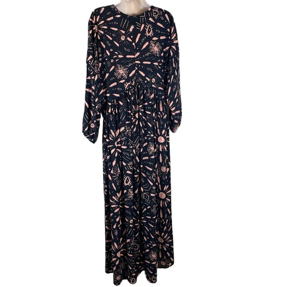 Anthropologie Malai Loni Cover-Up Maxi Dress women’s medium side slits boho - Picture 3 of 14